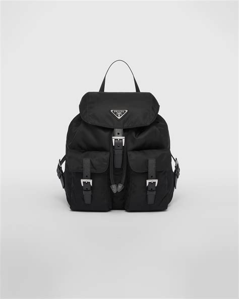 prada backpack nylon silver black